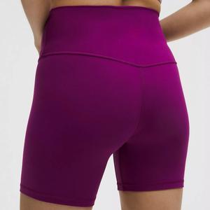 Nouveaux shorts de sport pour femmes à taille haute, pour la gym, le fitness, le yoga, la course en extérieur, avec fermeture élastique, en nylon/spandex uni, style cycliste - Product Image 5