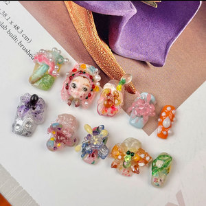 Prensa hecha a mano de lujo en proveedor de Arte de uñas moda forma de pato corto uñas artificiales al por mayor 10 piezas completas - Product Image 5