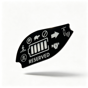 Pegatina Personalizada OEM para Panel de Control de Scooter Eléctrico, Icono de Batería y Estacionamiento Reservado, Adhesivo de PVC/PET Impreso - Product Image 1