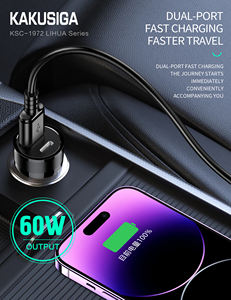 Chargeur de voiture à double port 60W au prix d'usine Charge rapide deux appareils simultanément pendant les voyages en famille et les voyages d'affaires - Product Image 3