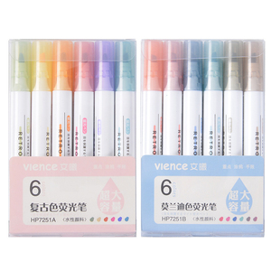 Produttore Logo personalizzato 6 pz/scatola penna evidenziatore pennarelli <span class=keywords><strong>pastello</strong></span> penne fluorescenti acquerello evidenziatore <span class=keywords><strong>Set</strong></span> <span class=keywords><strong>di</strong></span> penne - Product Image 2