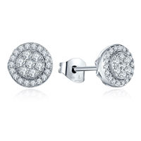 Boucles d'oreilles clous QX en argent sterling 925 plaqué or, motif tournesol rond avec zircon, pour femme, cadeau de fête