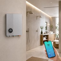 Chauffe-eau électrique commercial sans réservoir 18-27kW 240V, multi-points, en acier inoxydable, chauffe-eau instantané pour toute la maison