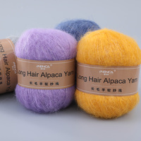 Hilo de Alpaca de Pelo Largo en Oferta, 450m/50gr, Mezcla de Lana Merino/Acrílico/Nailon, Suave y Cálido, para Tejer a Mano Suéteres y Gorros para Mujer