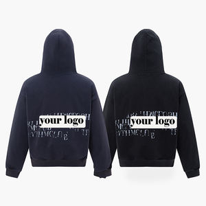 Trendy Brand Hip Hop Hoodie Unisex Retro Gradient Custom <b>Slogan</b> Print Oversized Distressed Hooded <b>Sweatshirt</b> - Product Image 2