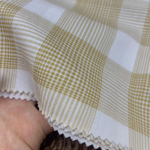 En stock Tissu en coton <span class=keywords><strong>jaune</strong></span> <span class=keywords><strong>moutarde</strong></span> et noir à motif pied-de-poule 125 g/m², froissé au sel, sans repassage, pour robes, tuniques, foulards - Product Image 6