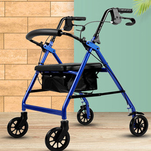 Déambulateur léger en alliage d'aluminium avec siège pour personnes âgées, usage domestique, bleu - Product Image 1