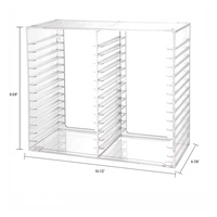 Organisateur de CD empilable en plastique transparent avec pieds en caoutchouc, support rectangulaire pour boîtes à bijoux, idéal pour salle de cinéma
