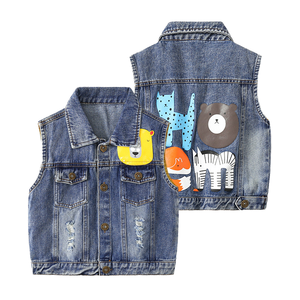 2023 <span class=keywords><strong>chaleco</strong></span> <span class=keywords><strong>vaquero</strong></span> informal para niños con estampado de dibujos animados al por mayor Street Trend prendas de vestir exteriores de moda para niños pequeños - Product Image 6