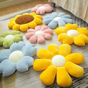 Cojín decorativo en forma de flor para sofá, almohada de flores para suelo, venta al por mayor