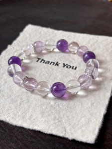 Pulsera de Cristal Natural de Alta Gama con Nueve Fuegos Púrpuras para Mujer, Diseño con Cuentas para Regalo o Pulsera de Amatista Budista - Product Image 2