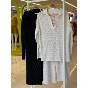 Ensemble de pulls en tricot pour femmes Nolan, ajouré, décontracté, respirant, noir, pour le printemps - Product Image 1