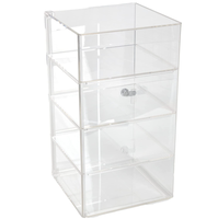 Gabinete de exhibición de cerradura de acrílico transparente para Boutique Regalo Joyería Soporte de exhibición de tienda de PVC con modelo en aplicación de estante