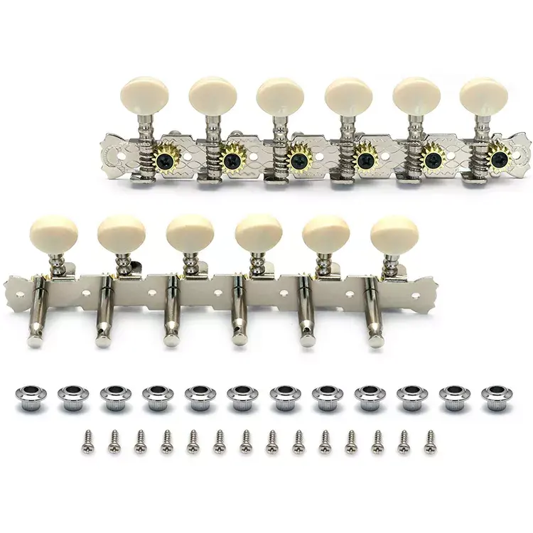 Wholesale Chrome 6L6R Mandolin Machine Heads 12 Strings Acoustic Guitar Tuning Pegs with Single Hole