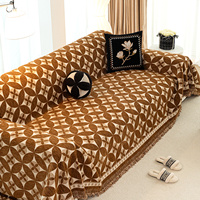 Housse de canapé moderne en chenille de qualité supérieure, extensible, à imprimé géométrique, antidérapante, respirante, douce pour la peau, durable, pour salon