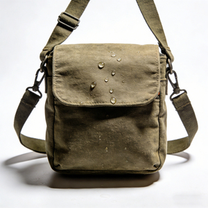 Sac bandoulière vintage en toile cirée résistant à l'eau pour homme, sac messager imperméable robuste pour voyage en extérieur - Product Image 2