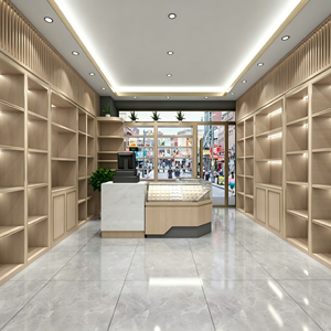 Design d'Interni per Negozi di Tabacchi e Liquori di Lusso |   Soluzione di Allestimento per Espositori in Legno di Quercia Color Oro Champagne - Product Image 2
