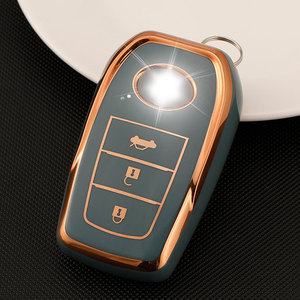 Étui de protection pour clé en TPU avec bord doré pour Toyota Chr Rav4 Auris Avensis Prius <span class=keywords><strong>Aygo</strong></span> Camry Corolla Land Cruiser 200 Prado Crown Shell Fob - Product Image 5