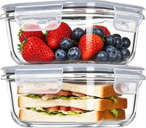 Juego de Recipientes de Vidrio Templado con Tapa Hermética de Alta Calidad para Cocina, Recipientes para Alimentos, Aptos para Microondas, Mini Caja de Almacenamiento - Product Image 1