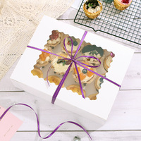Lot de 12 boîtes à cupcakes transparentes personnalisées en papier kraft de qualité alimentaire, emballage cadeau, boîte à cupcakes transparente