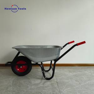फैक्ट्री भारी शुल्क 100 लीटर गैल्वेनाइज्ड 200 किलोग्राम गार्डन ट्रॉली परिवहन गाड़ी भारी शुल्क स्टील निर्माण व्हील बैरो - Product Image 2