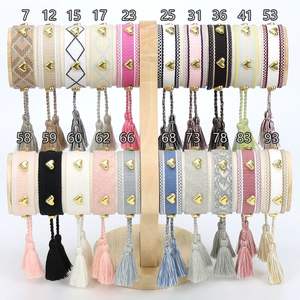 Pulsera <span class=keywords><strong>de</strong></span> la <span class=keywords><strong>Amistad</strong></span> tejida a mano para mujer, brazalete <span class=keywords><strong>de</strong></span> estilo Vintage con borlas y corazón, joyería para amantes, B1621 - Product Image 6