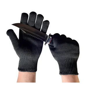 Новые черные перчатки с защитой от порезов, устойчивые к порезам трикотажные перчатки с защитой рук