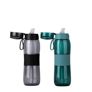 Bouteille filtrante à <span class=keywords><strong>eau</strong></span> <span class=keywords><strong>alcaline</strong></span> portable de sport de randonnée la plus vendue, verte et grise, 740 ml - Product Image 2