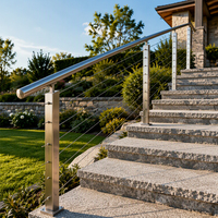 Système de balustrade en câble d'acier inoxydable 316 pour escaliers extérieurs incurvés de villas côtières