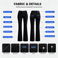 Celana Jeans Wanita High Waist Wide Leg OEM Custom, Denim Washed, Model Longgar, Gaya Vintage Streetwear, Desainer, Celana Panjang