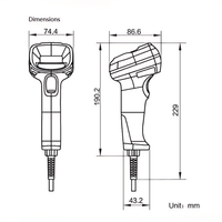 Lecteur de codes-barres USB filaire industriel portable Hikrobot série MV-IDH3000 haute précision pour l'automatisation en usine en stock