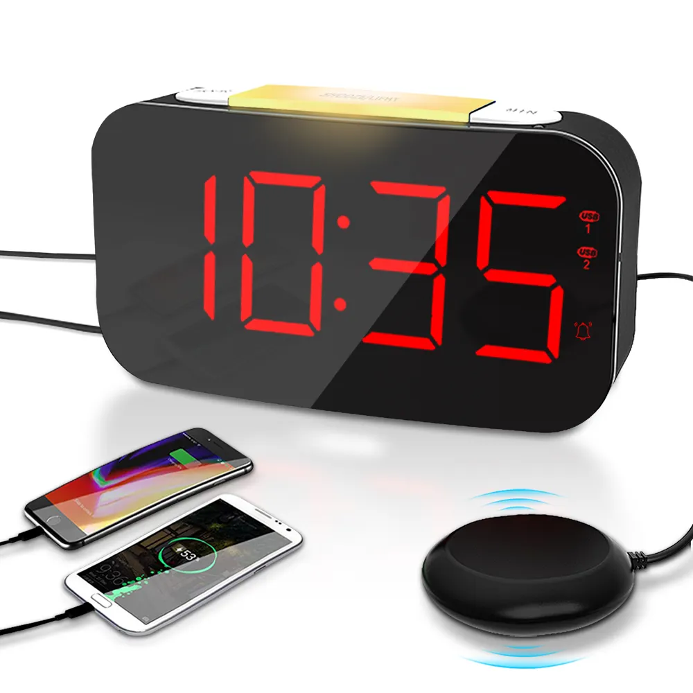 Wholesale Digital Led Digital Watch Alarm Clock Vibration Cushion Mute Alarm Clock Plastic Homtime Alarm Clocks Snooze Function
