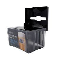 Distributeur de serviettes de table commercial moderne en plastique ABS écologique transparent noir fumé pour restaurant, avec garantie de 3 ans
