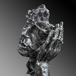 Ornamenti per la Casa dal Design Astratto Statua in Resina il Silenzio è Oro del Pensatore Creativo Astratto Scultura Decorativa in Resina - Product Image 4