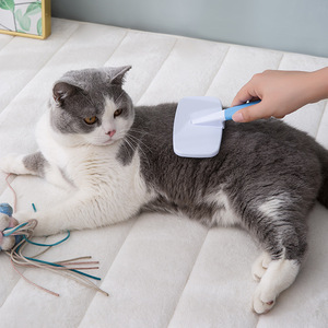 หวีแปรงขนสัตว์เลี้ยงแบบถอดปมได้ ขายดี สำหรับสุนัขและแมว ช่วยกำจัดขนหลุดร่วง หวีเข็ม หวีแบบมีที่วาง - Product Image 1