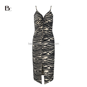 Abbigliamento di marca dalla cina all'ingrosso su misura sottile cinturino con scollo a v dettaglio a vita alta Modulare aderente Maxi abito <span class=keywords><strong>da</strong></span> donna - Product Image 1