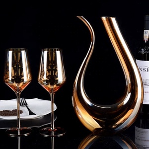 Nouveau Carafe à <span class=keywords><strong>Vin</strong></span> Ambrée de Luxe Faite à la Main avec Verres, Vente en Gros - Product Image 4