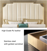 Lit de rangement en cuir de luxe, fabricant de meubles d'hôtel bon marché, confortable, lit de rangement