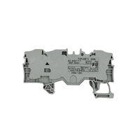 Morsetto a gabbia grigio a 3 conduttori con terminale passante, nuovo di zecca, originale tedesco, in stock, per guida DIN 6mm², modello 2006-1301
