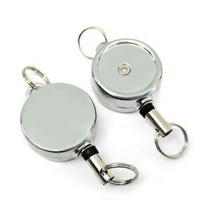 Hot Selling Retractable Badge Reel Metal Button Badge Keychain for Office Worker - Product Image 1