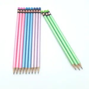 Macaron Hot-sale HB Pencils Set Round Wooden Pencils For Brilliant School Office Student Children's Stationery Gift