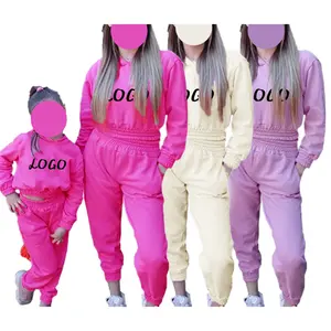 OEm Service Family Matching Outfits Jogger Set Girls Plain Tracksuits Mommy And Me Outfits