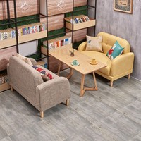 Ensemble canapé et table basse style industriel, sièges simples et doubles, mobilier de salon commercial pour café, restaurant, bar