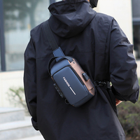Sac de poitrine imperméable à fermeture éclair de grande capacité, tendance, en PU, antivol, en gros à bas prix