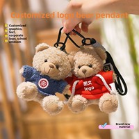 Porte-clés et pendentif de sac à dos en peluche ours panda mignon, personnalisable avec logo, rembourrage en coton PP, cadeau de remise de diplôme pour entreprise/école