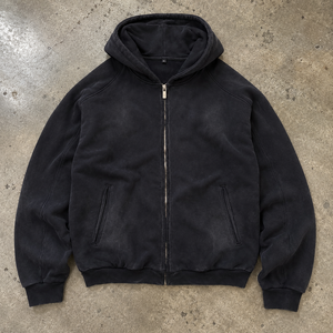 Felpa con Zip Oversize Unisex Personalizzata con Logo Frontale, in Pile Pesante 500gsm, Impermeabile, ad Asciugatura Rapida e Antipiega - Product Image 1
