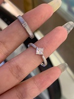Bague de couple de luxe en argent sterling S925 plaqué or 18 carats avec diamants de laboratoire remplis et certifiés IGI