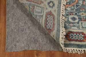 Customizable Size Bohemian Oushak Indian Accent Carpet 6ft Bx9ft Hand-Knotted Blue Wool Rug for Home Decor - Product Image 3