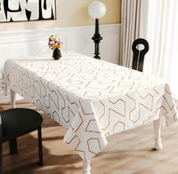 Nappe en PVC à motif géométrique marbré, imperméable, anti-taches, lavable, en vinyle, taille personnalisée pour la maison, l'hôtel, la décoration de banquet