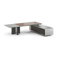 Meubles de bureau design en bois, bureau de direction moderne en forme de L, bureau de PDG, bureau de manager